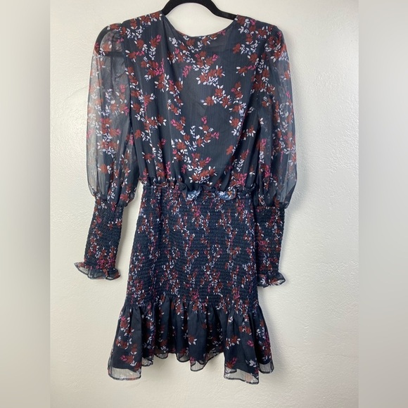 Keepsake The Label Embrace Floral Boho Smocked Long Sleeve Ruffle Dress XS NWT - Picture 3 of 15